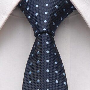 Doted Navy Necktie 2.5" W x 58"L